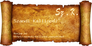 Szandi Kalliopé névjegykártya